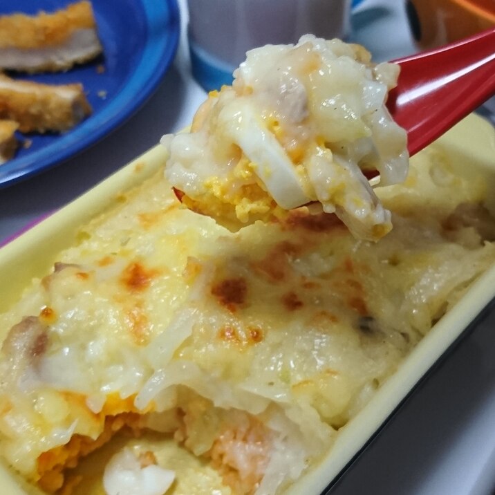 余り物のケチャップライスdeホワイトソースドリア レシピ 作り方 By 五十嵐 乱 楽天レシピ